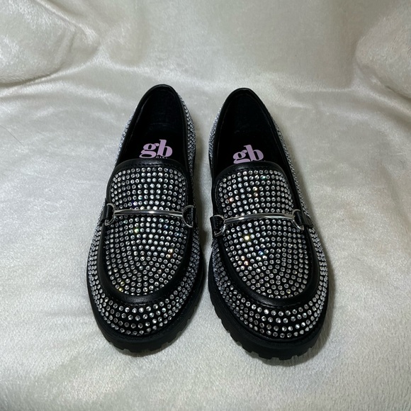 NEW GB Girls “Teigan-Girl” Rhinestone Embellished Lug Sole Loafers NWT - Picture 3 of 10